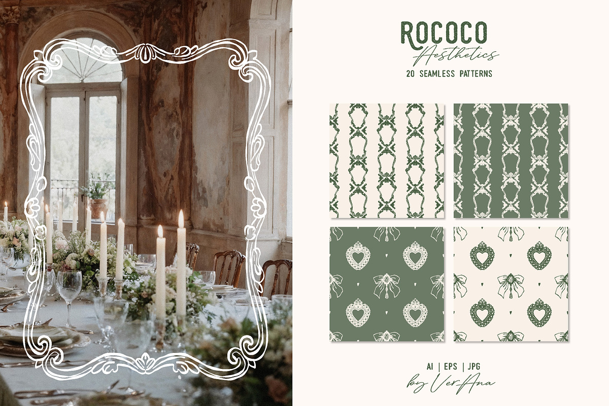Rococo Aesthetics Vintage Vector Set, an Object Illustration by VerAna (Photo 10 of 17)