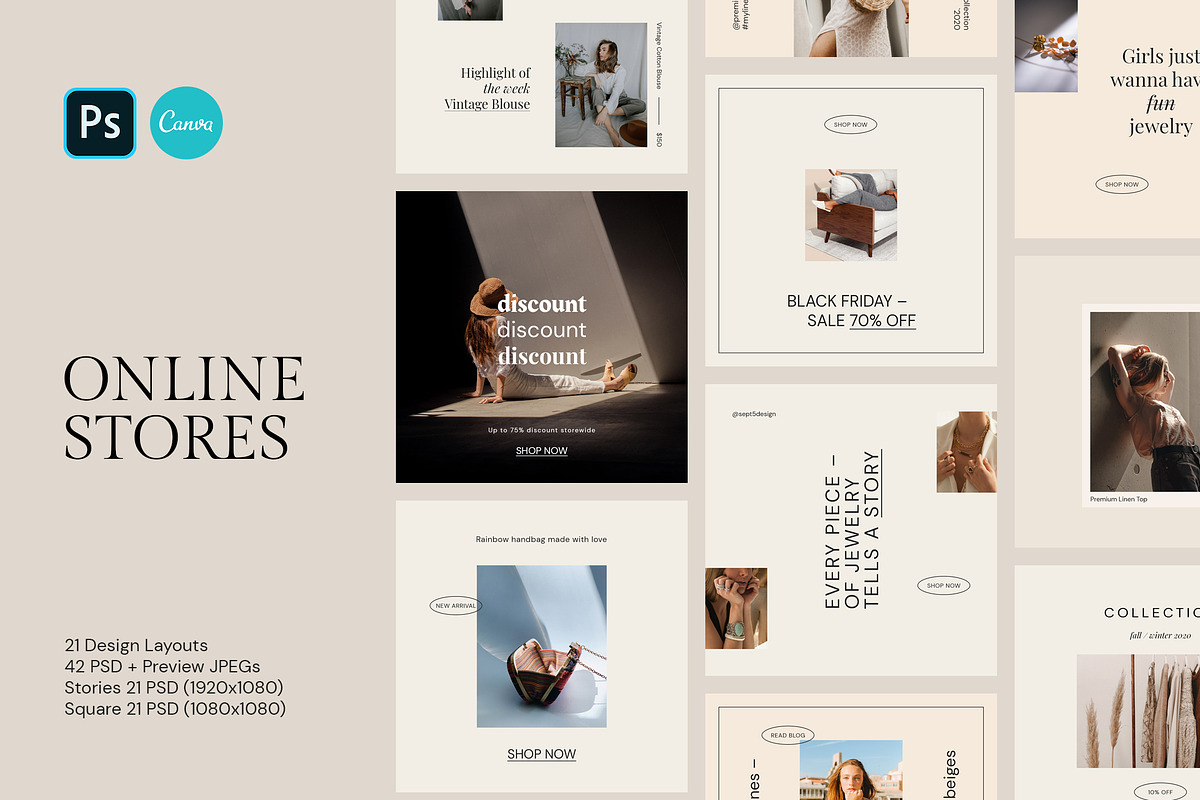 Online Stores Social Media Templates, a Social Media Template by September 5th (Photo 1 of 21)