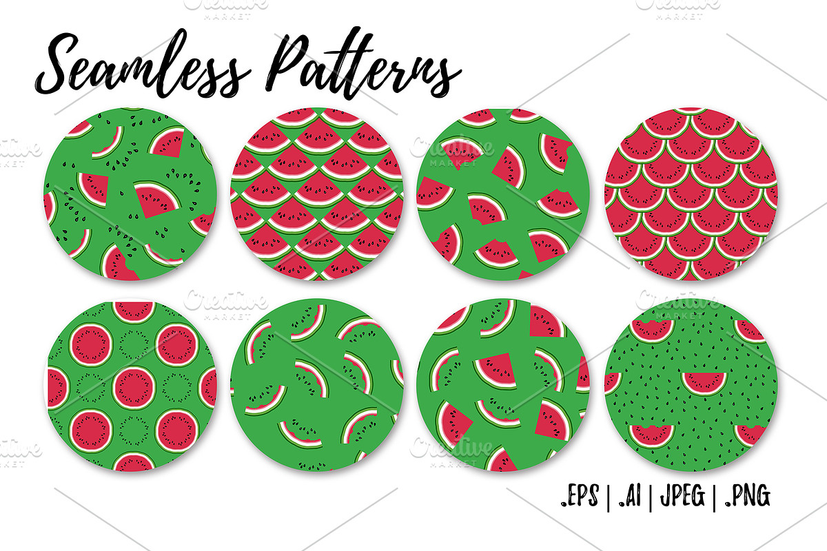 Watermelon patterns & more, a Background Graphic by NKTN graphics (Photo 4 of 7)