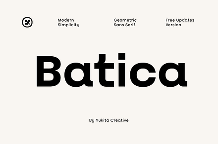 Batica – Modern Geometric Sans Serif, a Sans Serif Font by Yukita Creative