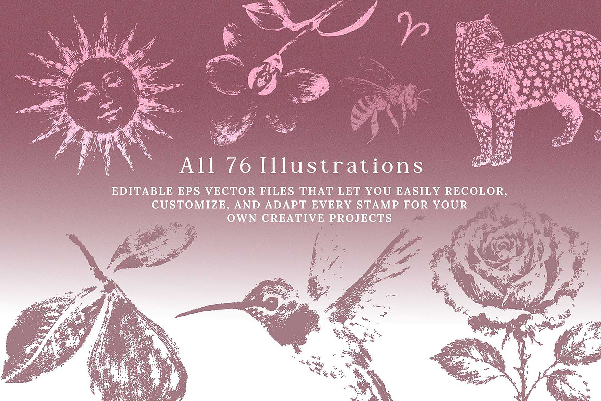 Vintage Rubber Stamps Clip Art Set, an Object Graphic by Paper Flowers Studio (Photo 4 of 7)