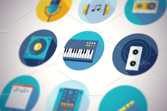Music Icons Flat Set