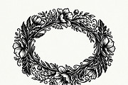 50 Elegant Floral Oval Mirror Frame, a Decorative Illustration by Amazin_art (Thumbnail 10 of 40)