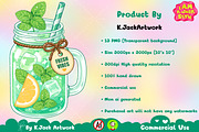 Cute Mint Lemon Soda Clipart PNG, a Food Illustration by K.JackArtwork (Thumbnail 4 of 4)