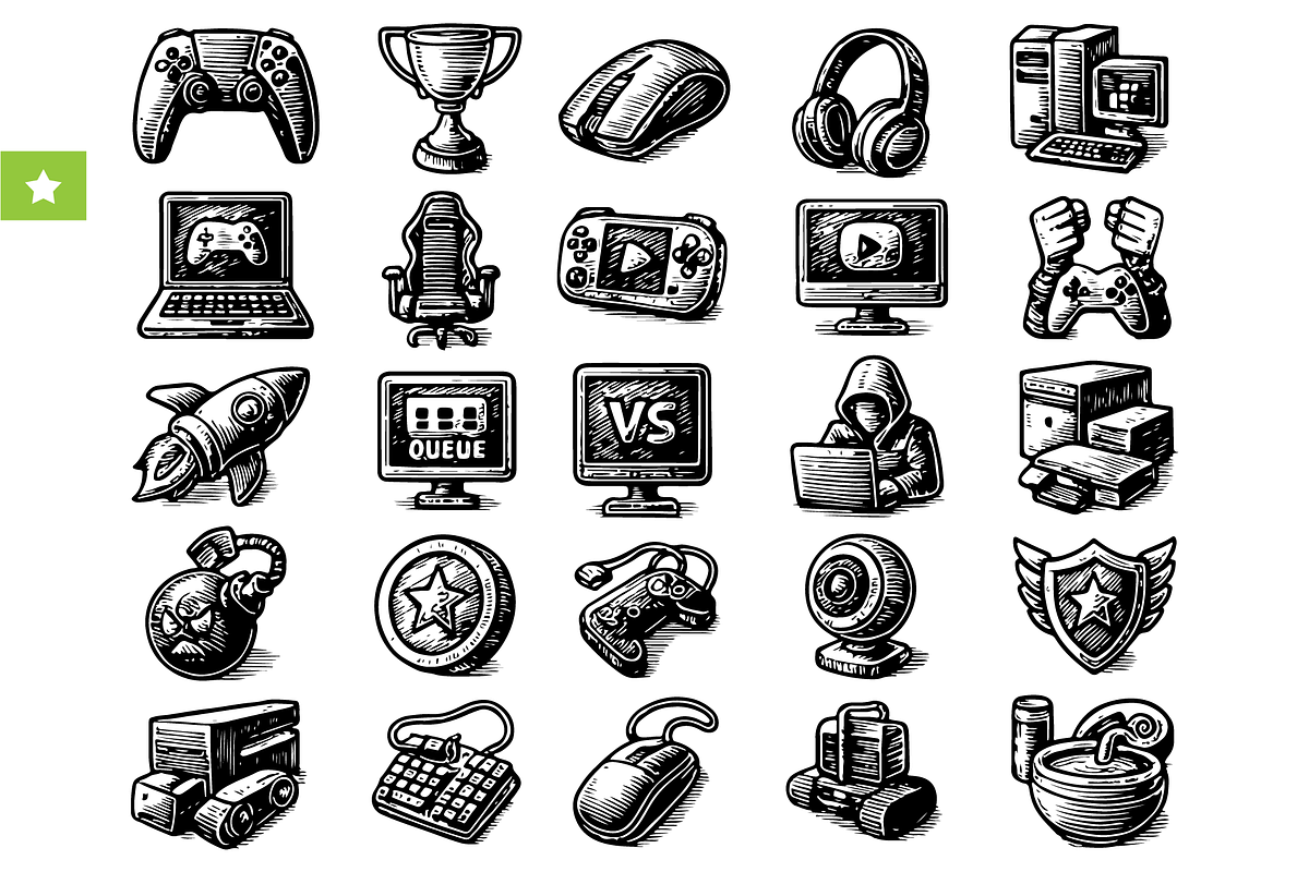 Pro Gamer Esports & Gaming Icons Set, an Object Graphic by RT Studio