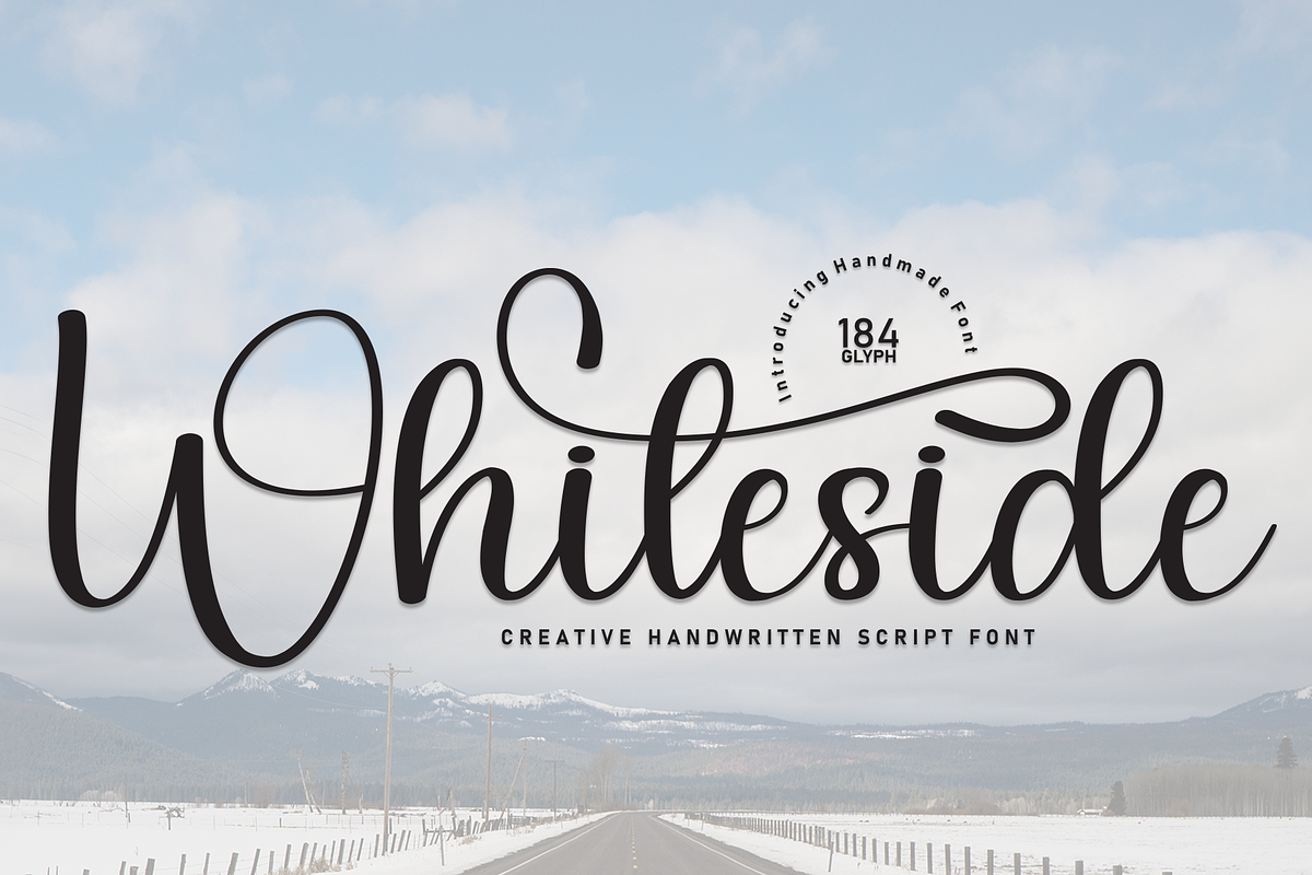 Whiteside | Script Font, a Handwritten Font by Scratchones (Photo 1 of 9)