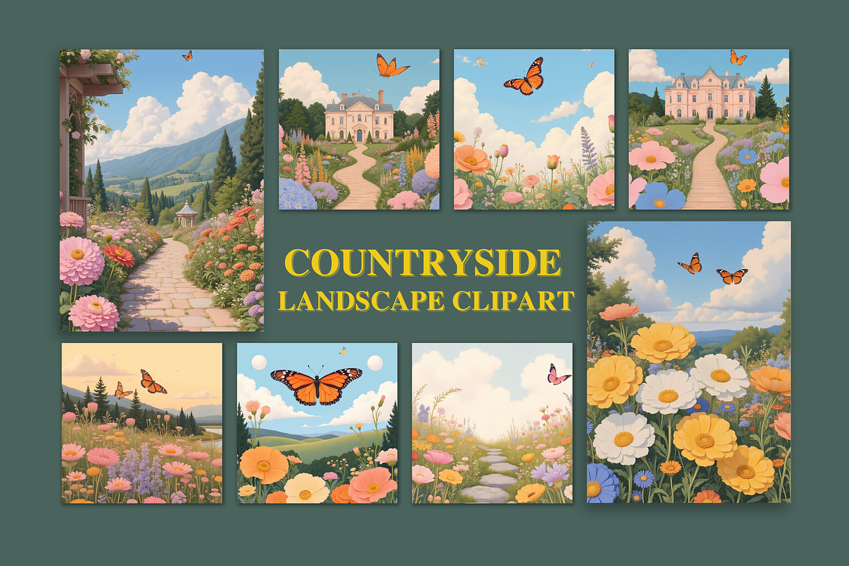 Countryside Landscape Backgrounds, a Background Graphic by Jakayla Digital Co (Photo 9 of 9)