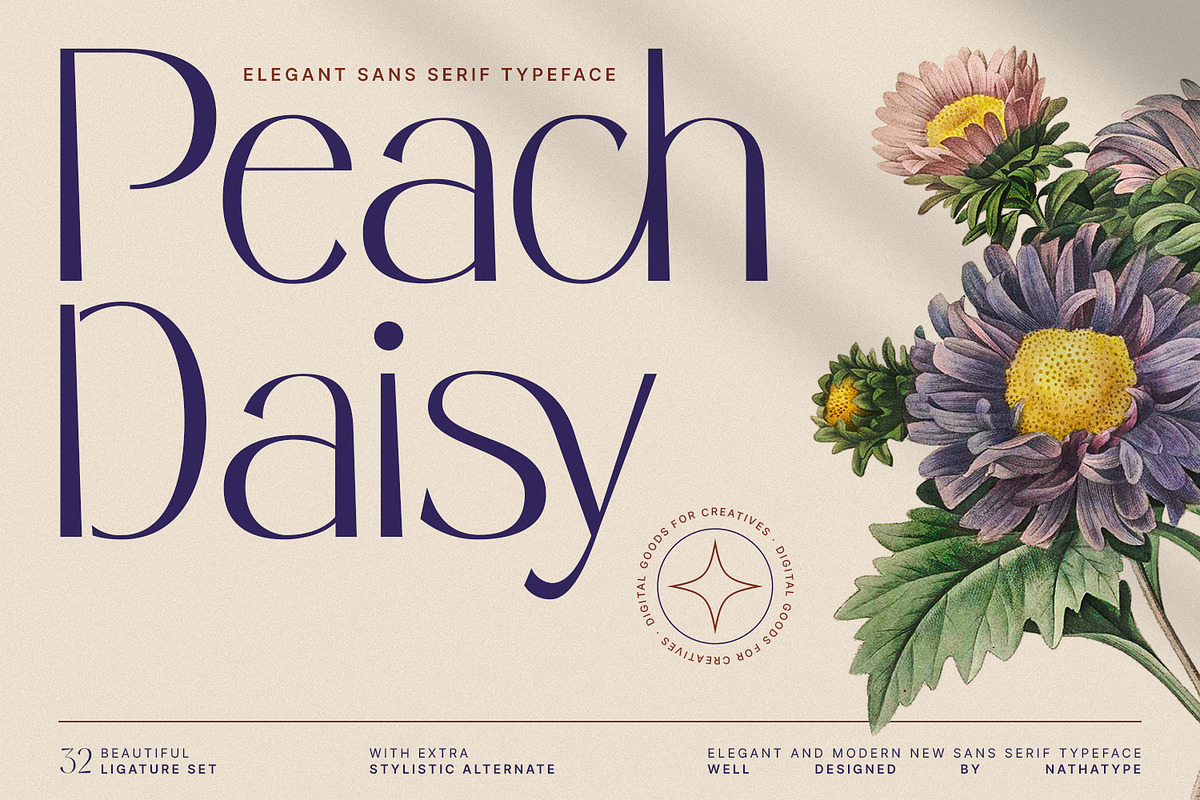 Peach Daisy, a Sans Serif Font by Nathatype (Photo 1 of 10)