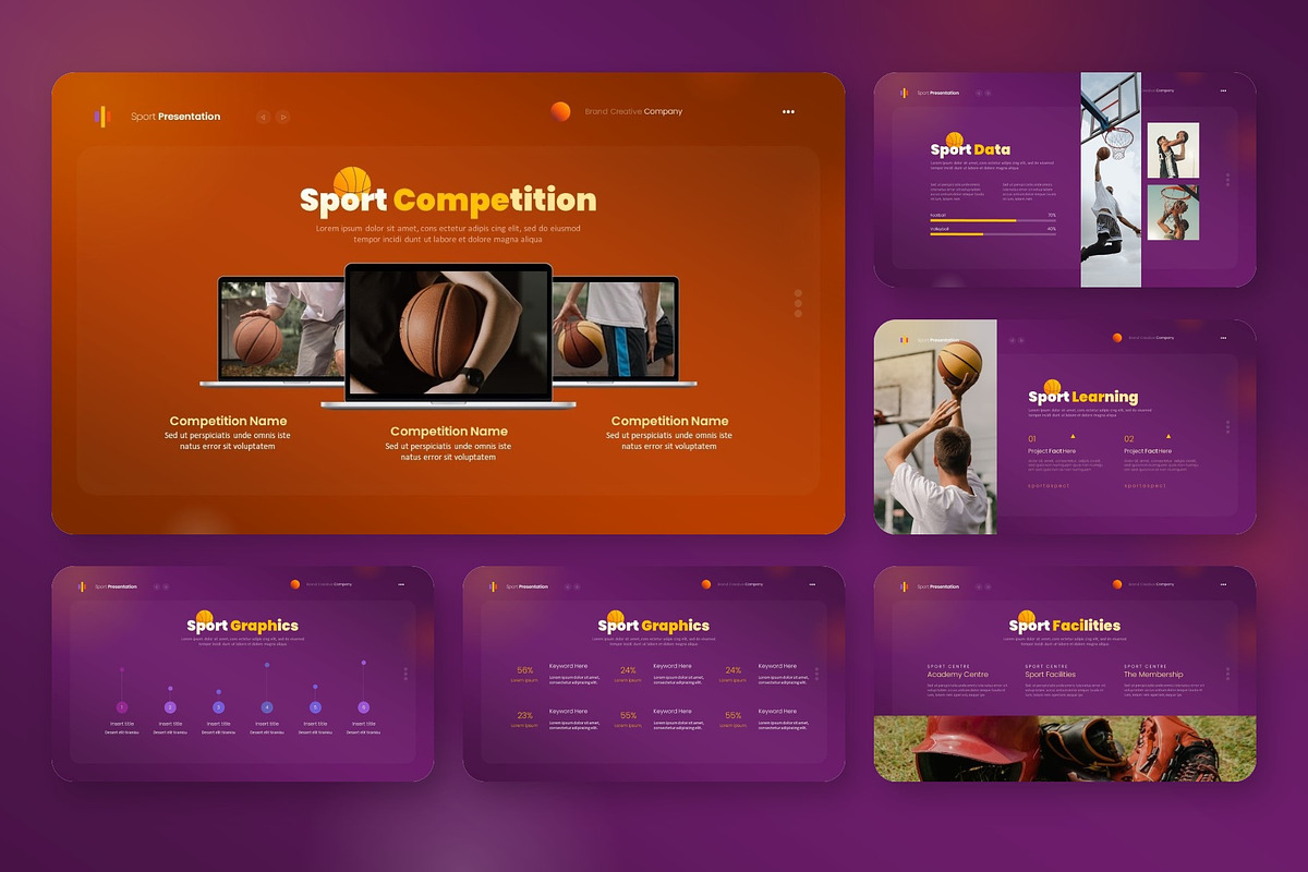 Sport Modern Presentation Template, a Presentation Template by NecrolitSlide (Photo 6 of 9)