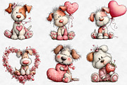 Whimsical Valentine Dog clipart, an Illustration by Designworld (Thumbnail 4 of 6)