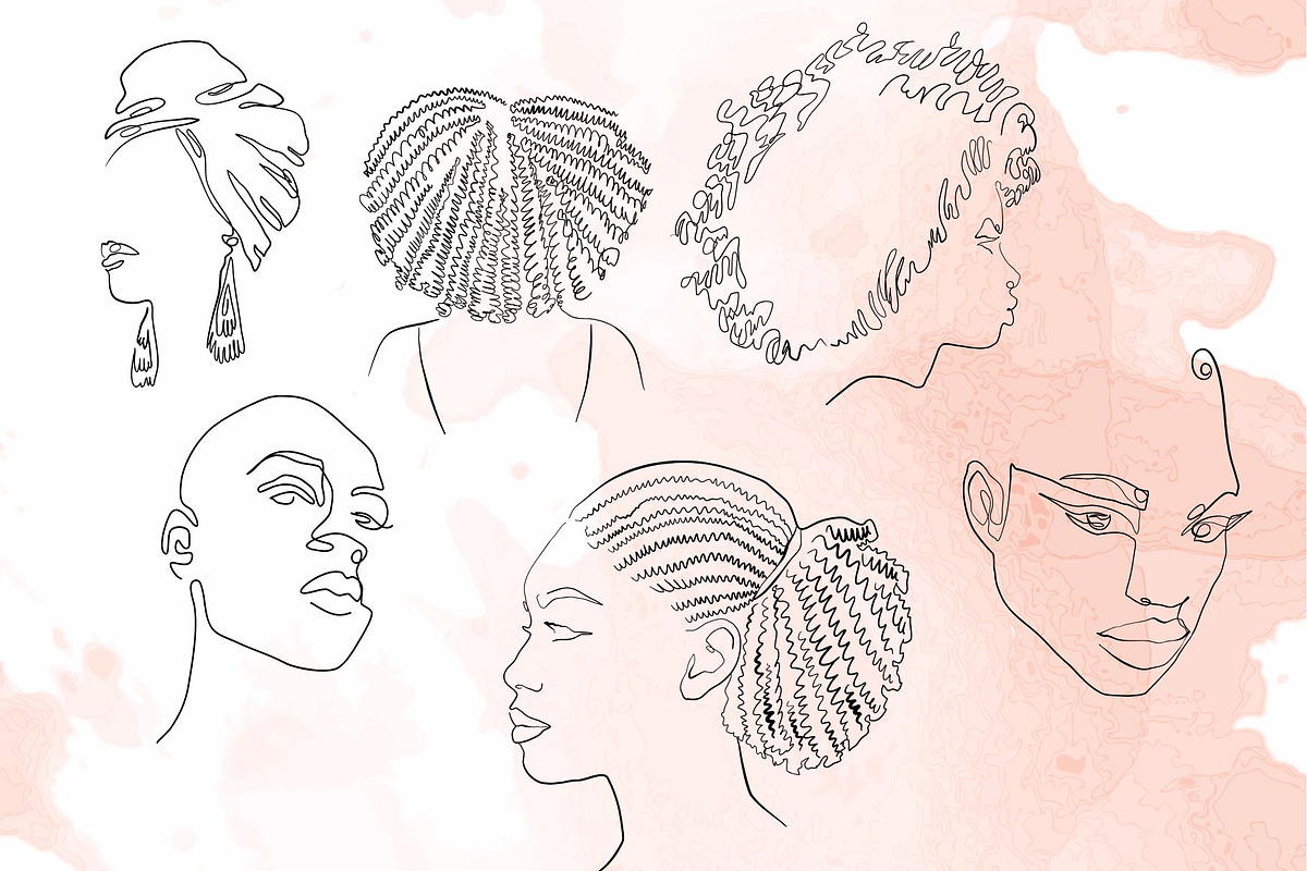 Afro Woman Lineart Hair and Beauty, a Person Illustration by esylvia (Photo 4 of 6)