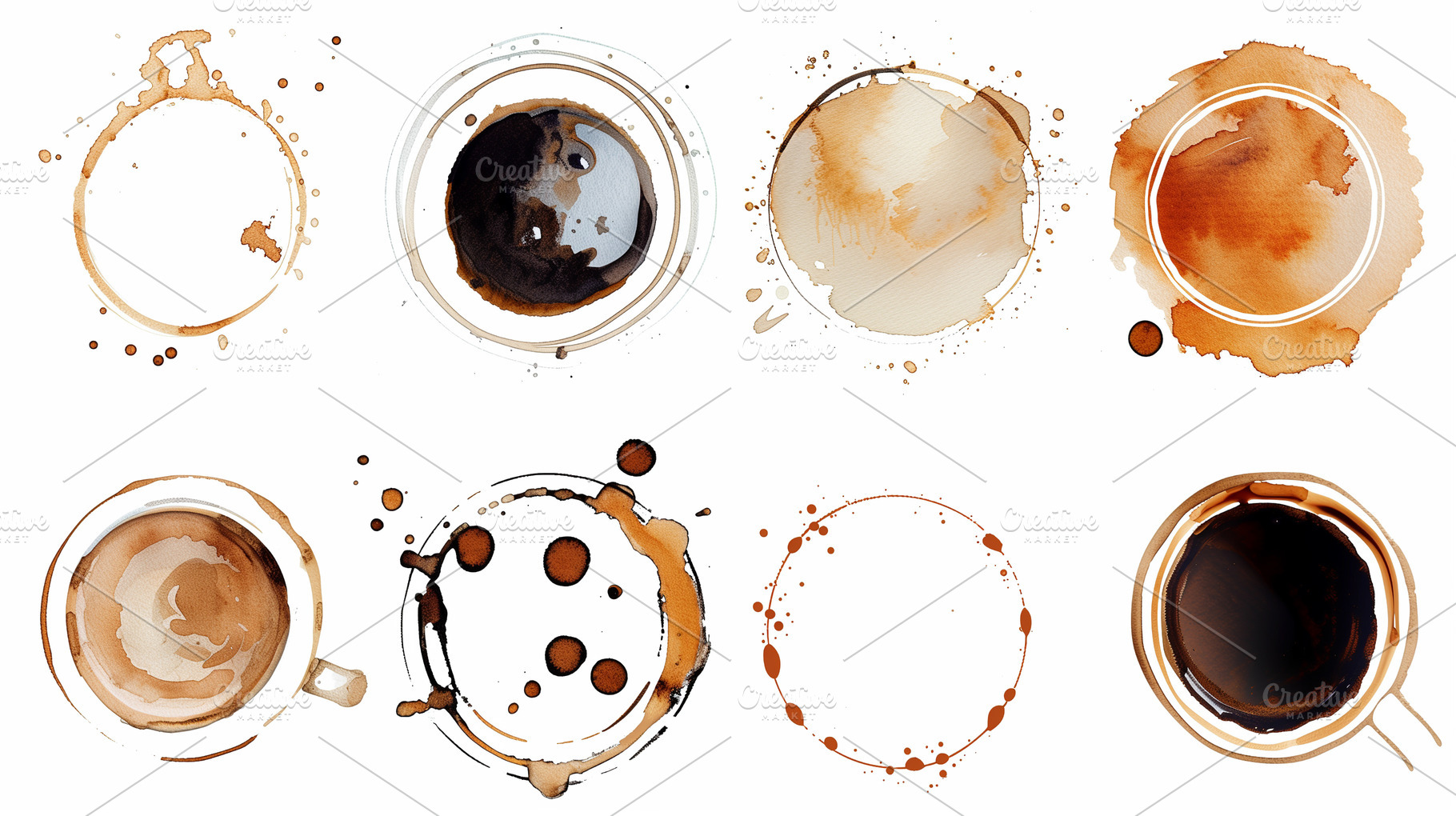 Different kinds of coffee stains, a Background Photo by MistyDay
