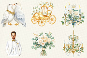 White & Gold Wedding Clipart, an Illustration by OK Design (Thumbnail 5 of 5)