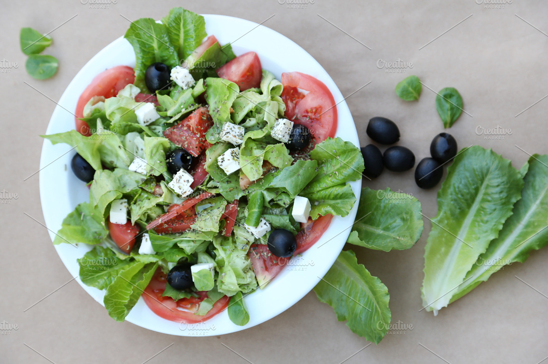 Plate Of Salad Containing Table Salad And Plate