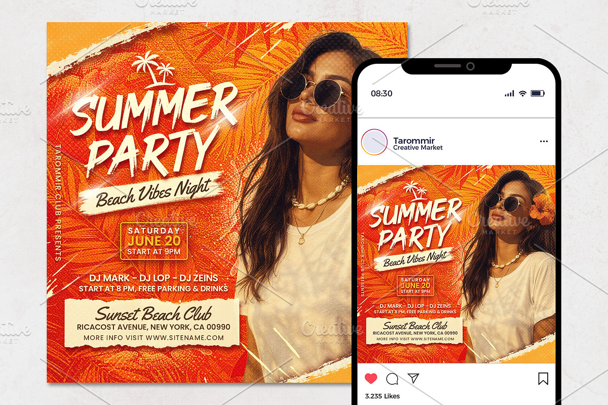 Summer Party Flyer Template, a Flyer Template by Tarommir (Photo 2 of 3)