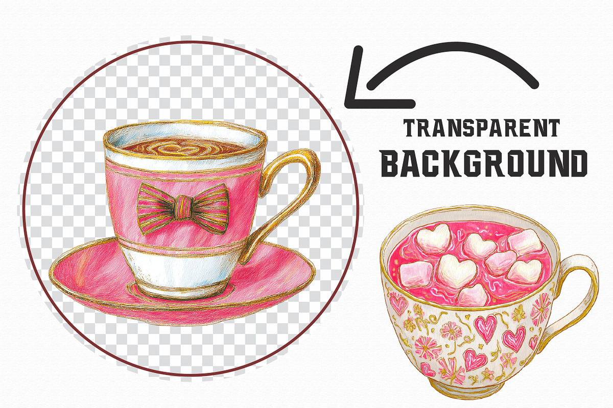 Valentine's Day Coffee Cup Clipart, an Illustration by Libby Wishes (Photo 5 of 6)