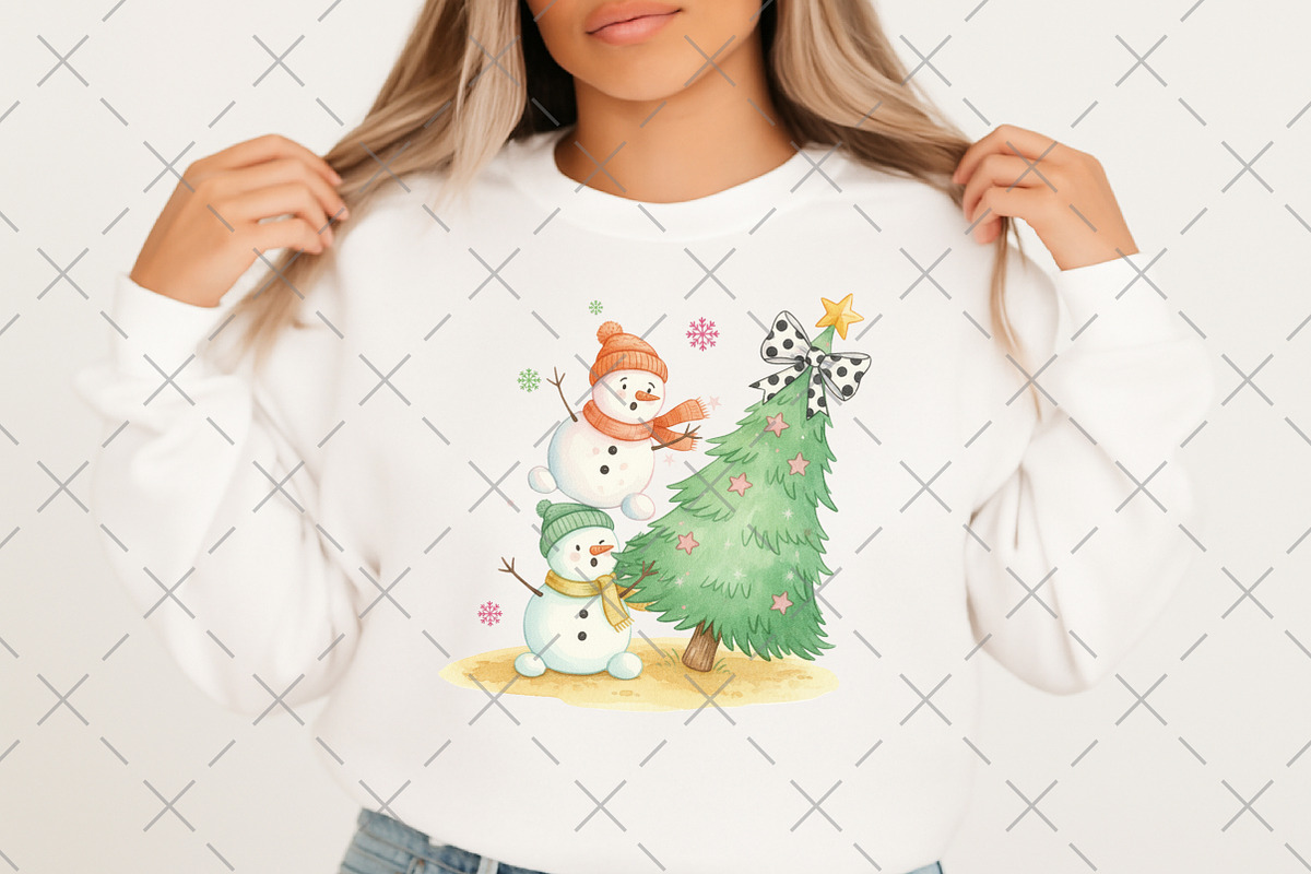 Coquette Glitter Christmas Snowman, an Illustration by Craft Nest (Photo 2 of 6)