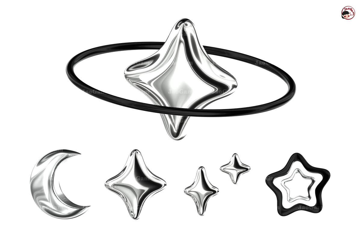Y2K 3D Black Metallic Collection, an Object Graphic by JaoGam (Photo 5 of 8)