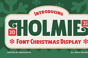 Holmie – Christmas Display Font, a Sans Serif Font by MaikoHatta (Thumbnail 1 of 8)