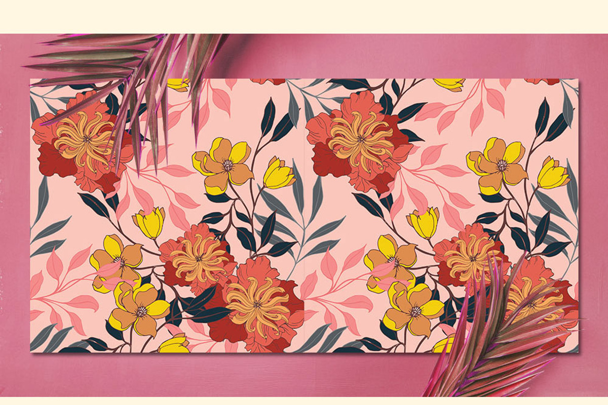 12JPG/EPS Tropical floral pattern, a Pattern Graphic by Theraphosath (Photo 18 of 22)