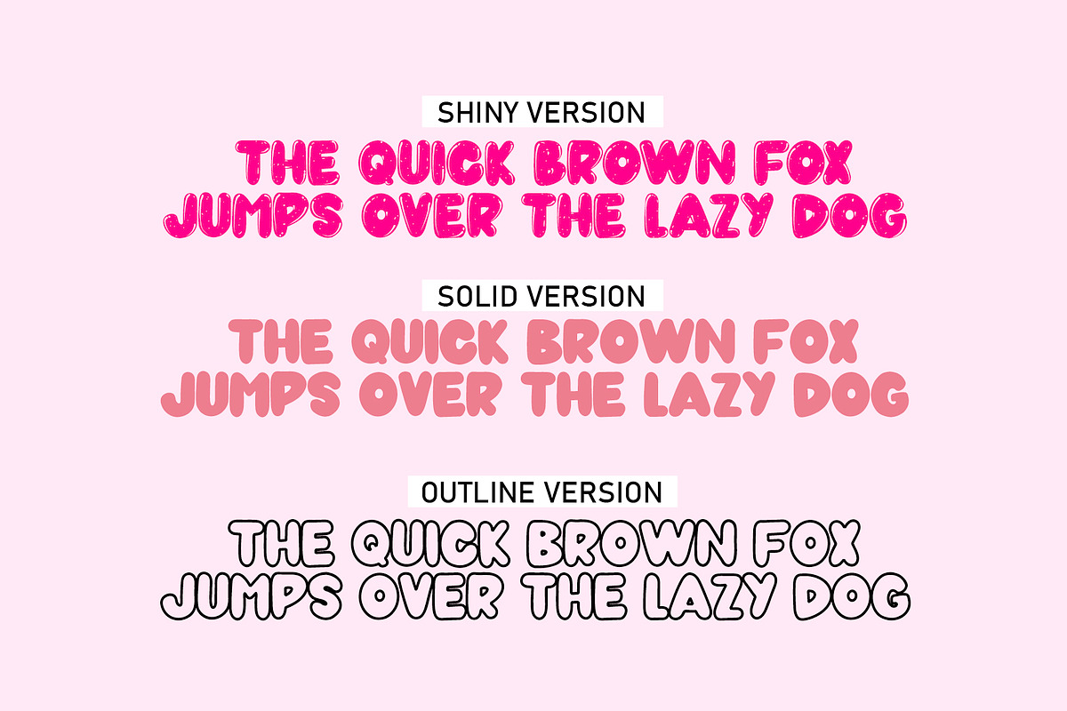 GENERAL | Shiny Font in 6 Versions, a Sans Serif Font by Yuby Creative (Photo 7 of 7)
