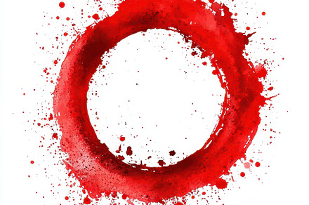 Red watercolor circle abstract art s, an Abstract Photo by Pixeness
