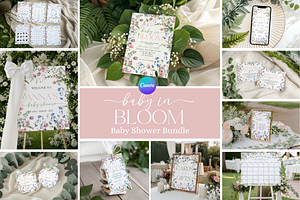 Baby in Bloom Shower Mega Bundle, an Invitation Template by Digital_Mind