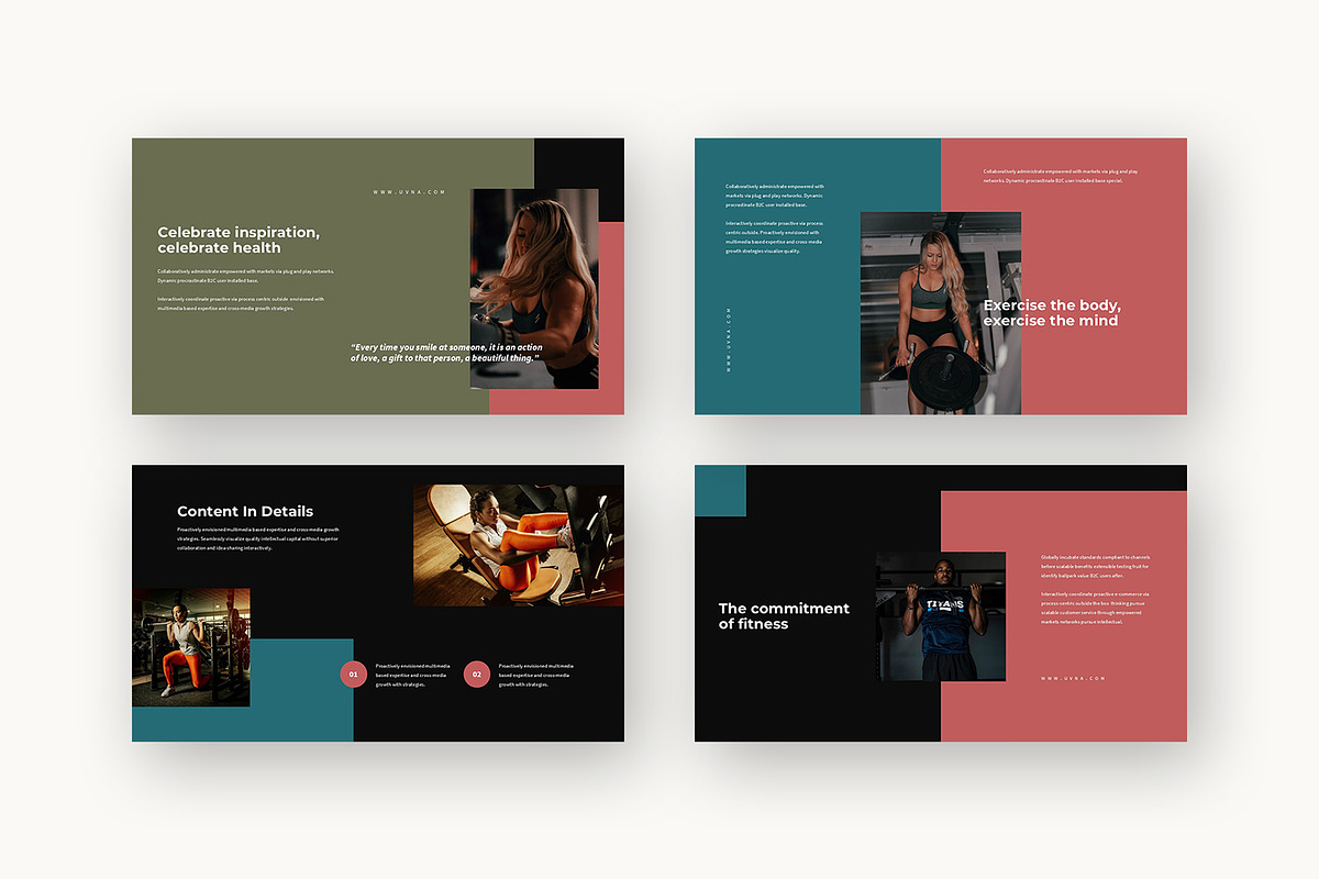 Uvna : Gym & Fitness Powerpoint, a Presentation Template by Punkl Camp (Photo 10 of 16)