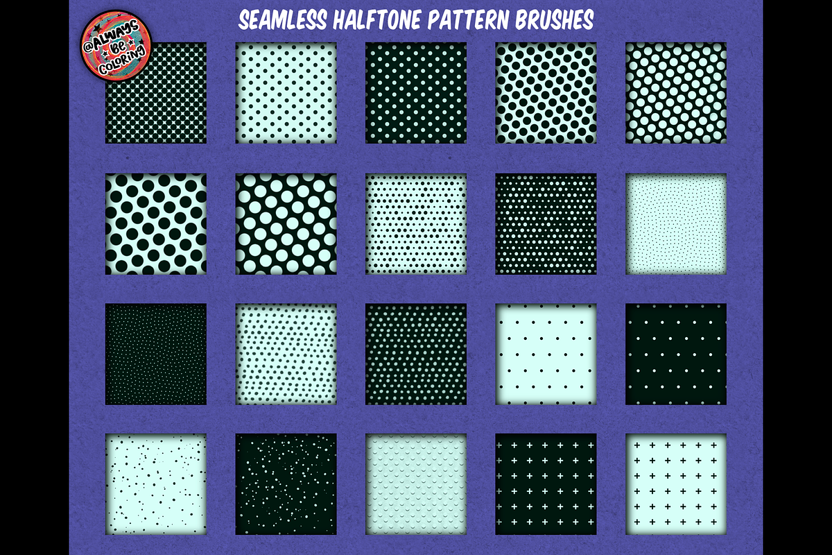 Procreate Comic Textures & Halftones, a Brush Add-On by AlwaysBeColoring