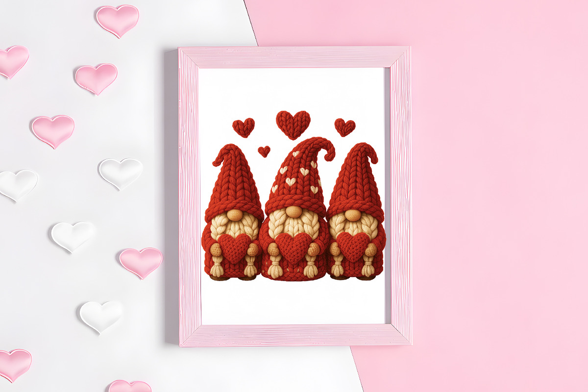 Crochet Valentines Gnome PNG, an Illustration by CraftArtStudio (Photo 4 of 4)