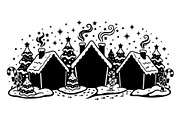 Gingerbread Winter Village Set, an Object Graphic by Creativeshirt (Thumbnail 2 of 3)