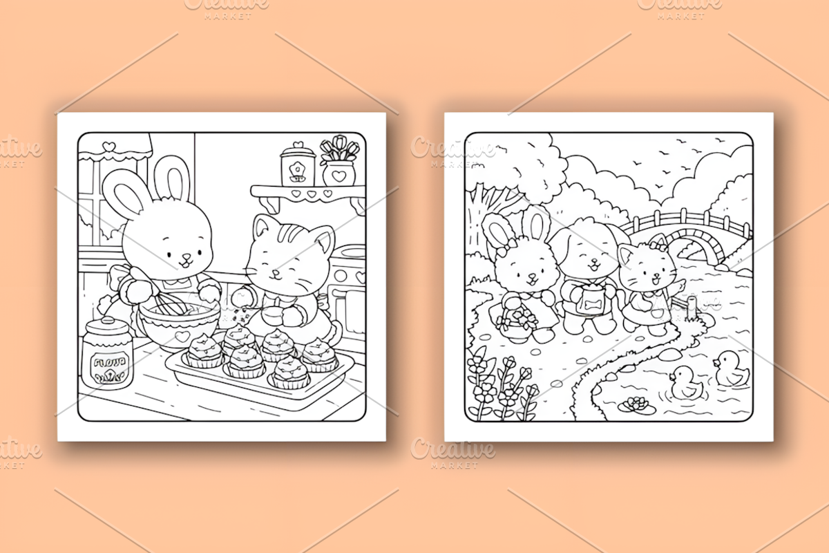 Cuddle Cuties Comfy Coloring Pages, a Decorative Illustration by Coco Bloom (Photo 3 of 4)