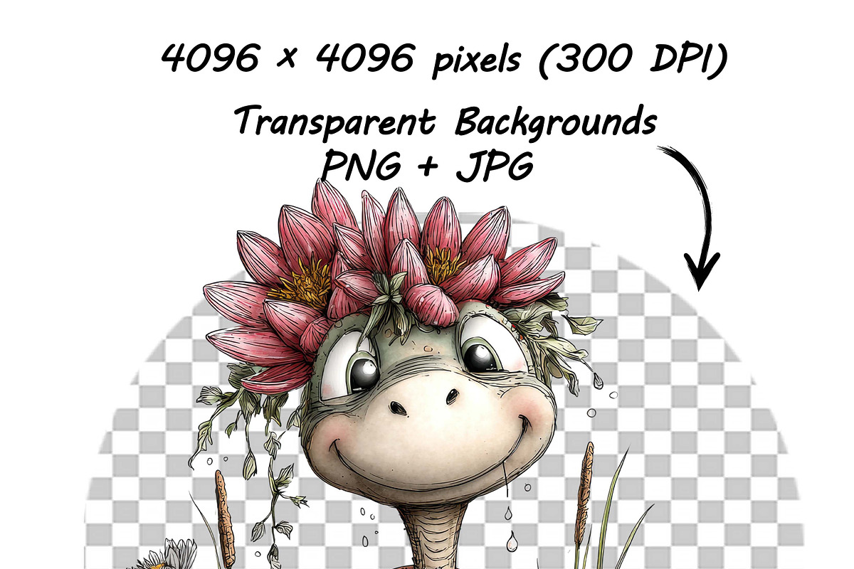 Whimsical Animals Floral Clipart, a Graphic by one-touch (Photo 14 of 18)
