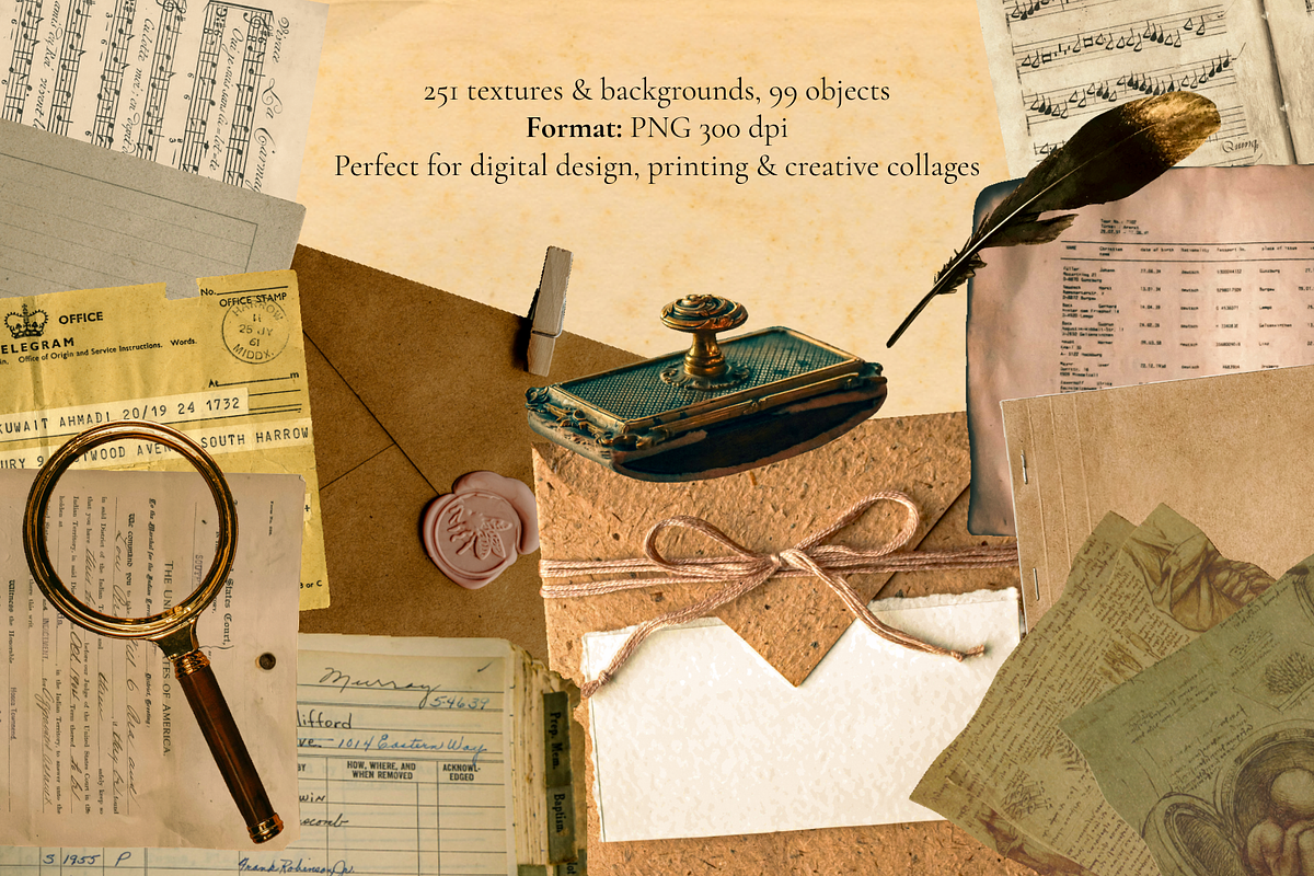 Antique Paper Scrapbook Collection, an Object Graphic by JulsIst (Photo 3 of 11)