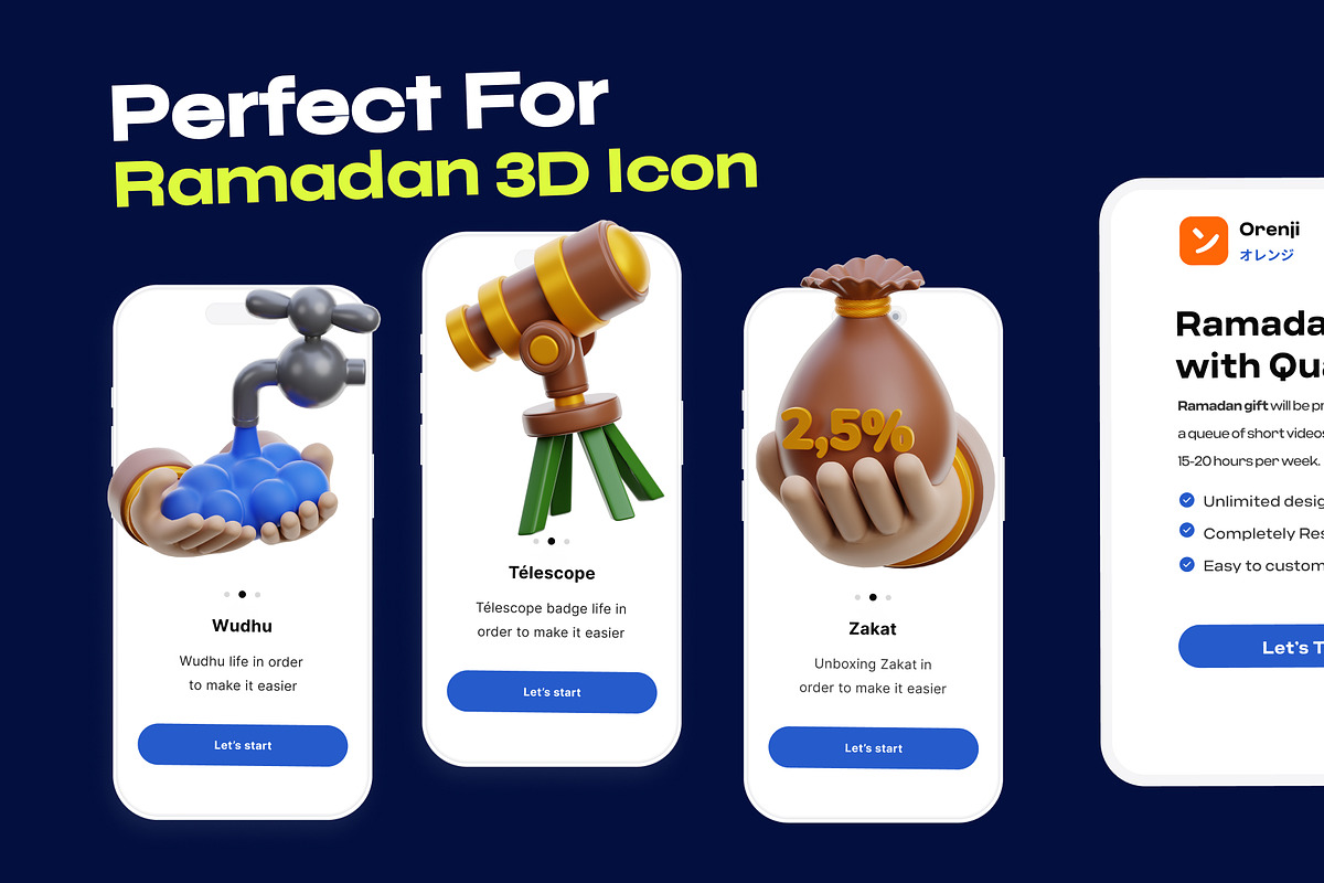 Ramadan 3D Icon pack vol 2., a Food & Drink 3D Model by orenjidesign (Photo 5 of 8)