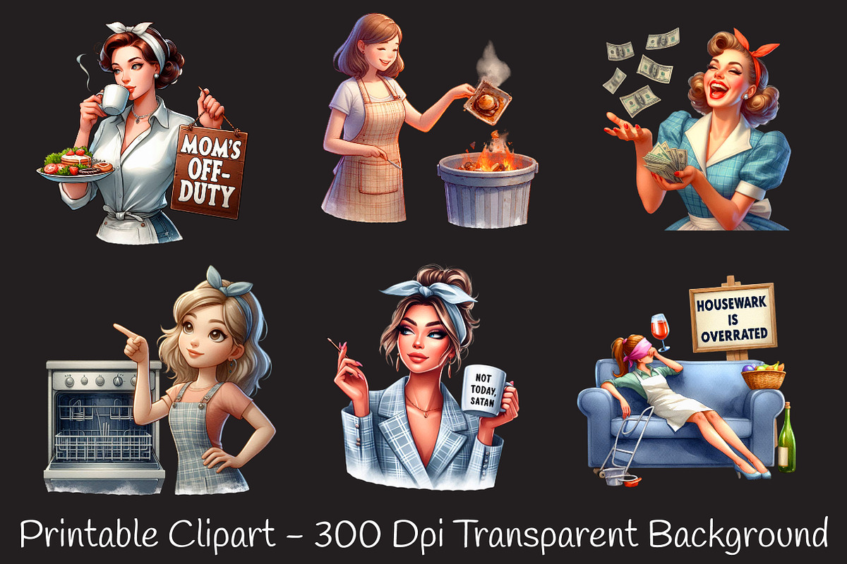 Sarcastic Housewife Sublimation PNG, an Illustration by RobertsArt (Photo 7 of 7)
