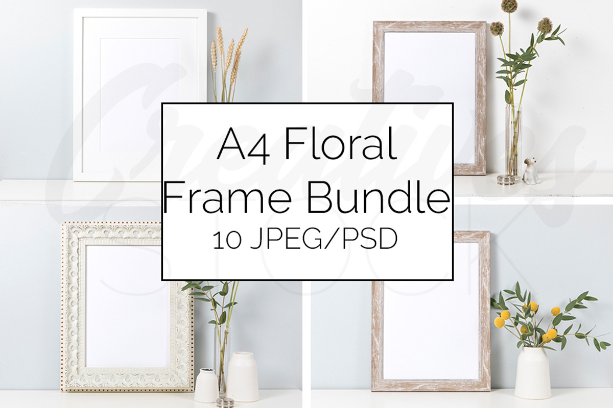 A4 Natural Frame Mockup Bundle, a Print Template by Creatives STOCK (Photo 1 of 11)