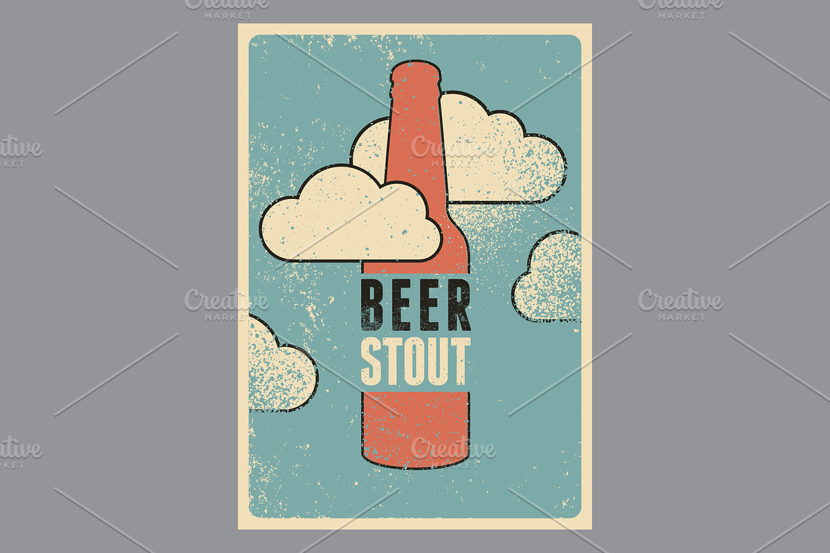 Beer Types grunge vector poster set., a Food Illustration by PoPaShop (Photo 2 of 11)