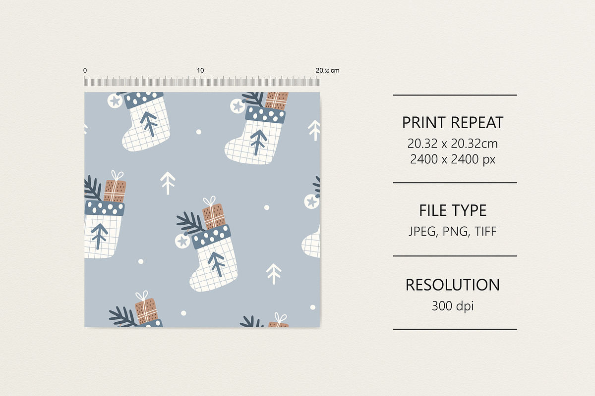 4 patterns for Christmas, a Pattern Graphic by Olena Kuznietsova (Photo 2 of 9)
