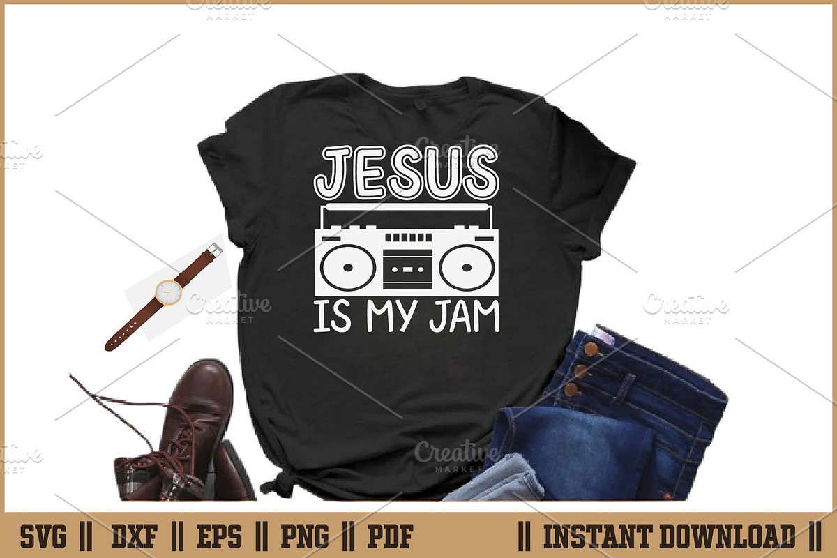 Jesus is my Jam Funny Christian SVG, a Seasonal Illustration by Handy Arts Studio (Photo 2 of 3)