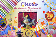 Set Circus, watercolor, an Illustration by fiolika (Thumbnail 1 of 7)
