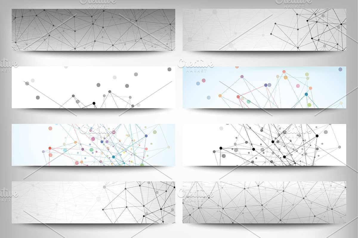 Headers set, science backgrounds, a Technology Illustration by VectorShop