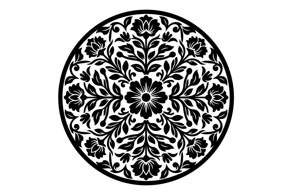 Floral Mandala Silhouette Bundle, an Object Graphic by hafijul (Photo 3 of 4)