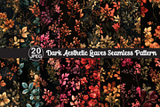 Dark Aesthetic Leaves Seamless, a Pattern Graphic by Black Bird Studio (Thumbnail 1 of 6)