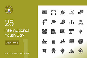 25 International Youth Day Icons, an Icon by IconBunny
