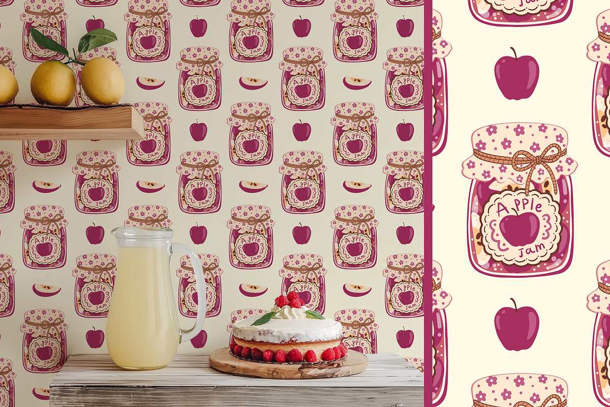 Vintage Jam Jars patterns & clipart, a Food Illustration by Carpet Tapete Pretzel (Photo 11 of 13)