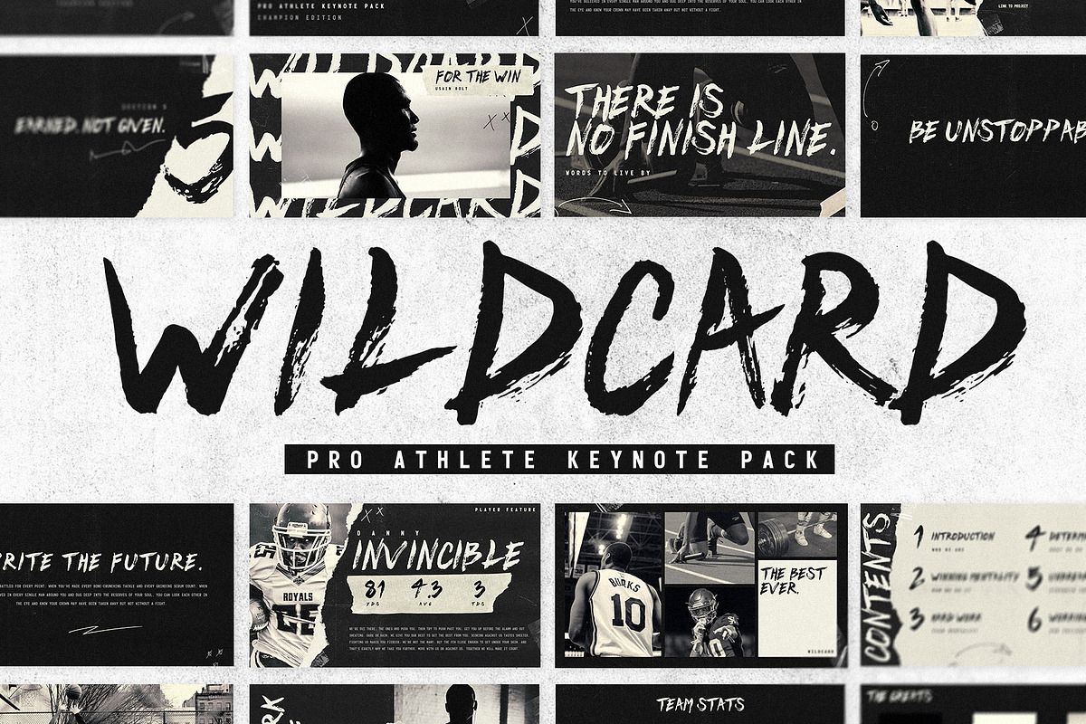 WILDCARD - PRO ATHLETE KEYNOTE PACK, a Presentation Template by GOAT Design Co. (Photo 1 of 13)
