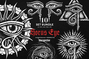 10 Bundle Dark Art Horus Eye Egypt, an Illustration by Morspective