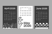 Black & White 2026 Wall Calendar, a Stationery Template by ContestDesign (Thumbnail 3 of 5)