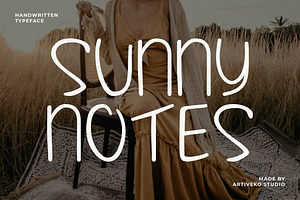 Sunny Notes Handwritten Font, a Handwritten Font by Artiveko